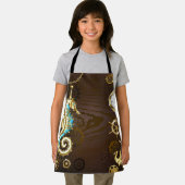 Tablier Arrière - plan en bois avec cheval de mer mécaniqu (Insitu)