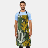 Tablier Arrière - plan noir Cactus Motif Vintage (Porté)