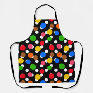 Tablier Arrière - plan noir Pois colorés