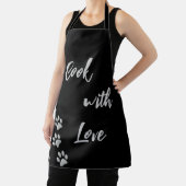 Tablier Arrière - plan noir Silver Dog Paws Motif d'impres (Insitu)