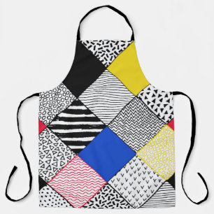 Tablier Arrière - plan Patchwork Dessiné À La Main. Tex
