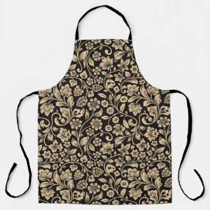 Tablier arrière - plan vintage floral, gris stylisé