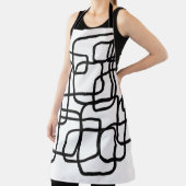 Tablier Art Abstrait Contemporain Noir Et Blanc (Insitu)