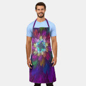 Tablier Art abstrait fractal de fleurs psychédéliques colo (Porté)