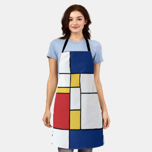 Tablier Art abstrait minimaliste Mondrian Couleurs primair