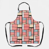 Tablier Art abstrait Mondrian corail (Recto)