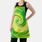 Tablier Art abstrait vert jaune en spirale (Insitu)
