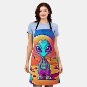 Tablier Art Alien Décontracté Du Désert (Porté)