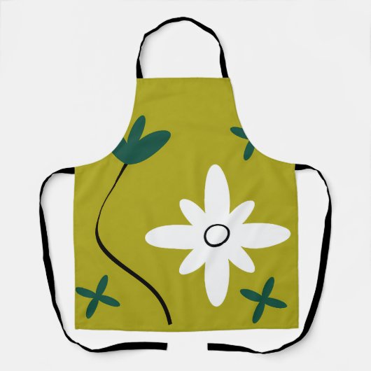 Tablier Art botanique abstrait de fleur de marguerite mini (Recto)