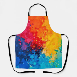 Tablier Art chaotique vibrant à l'aquarelle