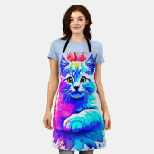 Tablier Art Chat coloré (Porté)