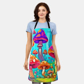 Tablier Art de champignon géant de dessin animé (Porté)