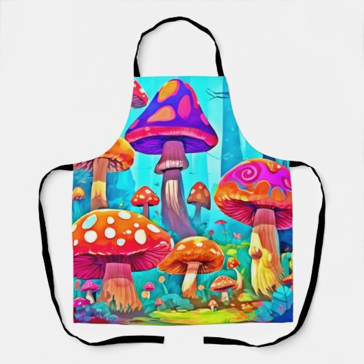 Tablier Art de champignon géant de dessin animé (Recto)