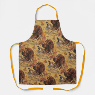 Tablier Art de chasse d'automne Setter Irlandais et Faisan