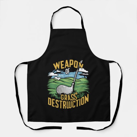 Tablier Art de destruction de l'herbe par le golf (Recto)