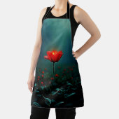 Tablier Art de fleur rouge lumineuse unique (Insitu)