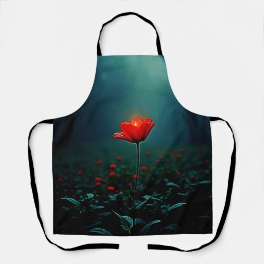 Tablier Art de fleur rouge lumineuse unique (Recto)
