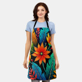 Tablier Art de fleurs tropicales vibrantes (Porté)