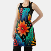 Tablier Art de fleurs tropicales vibrantes (Insitu)