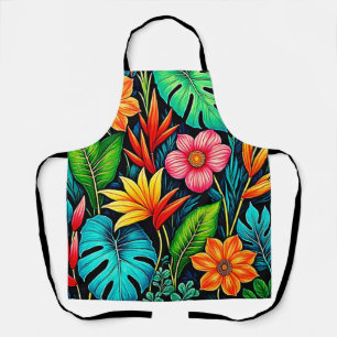 Tablier Art de floraison de jungle tropicale vibrant