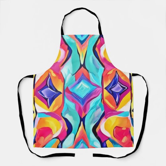 Tablier Art de fusion géométrique néon (Recto)