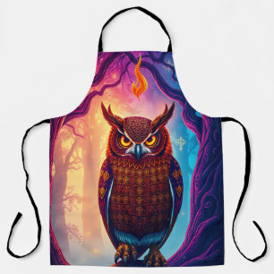 Tablier Art de hibou rustique : Bois ton terre