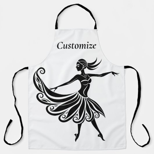 Tablier Art de la silhouette de danseuse africaine Thunder (Recto)