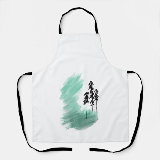 Tablier art de l'arbre vert scandinave simple moderne ment (Recto)