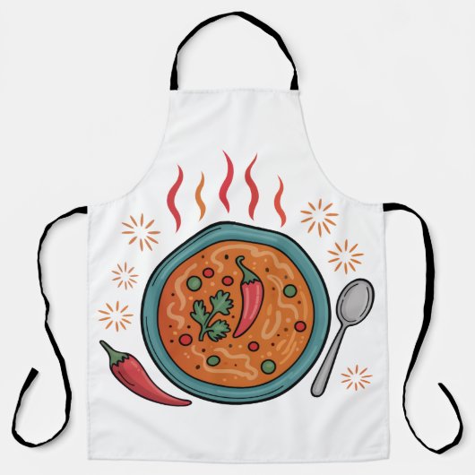 Tablier Art de nourriture au curry épicé chaud (Recto)