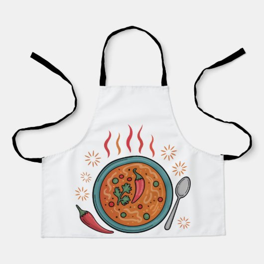 Tablier Art de nourriture au curry épicé chaud (Recto)