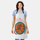 Tablier Art de nourriture au curry épicé chaud (Porté)