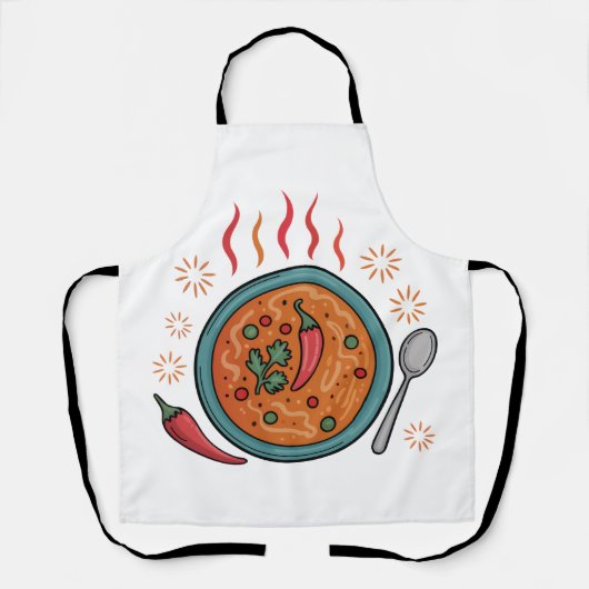 Tablier Art de nourriture au curry épicé chaud (Recto)
