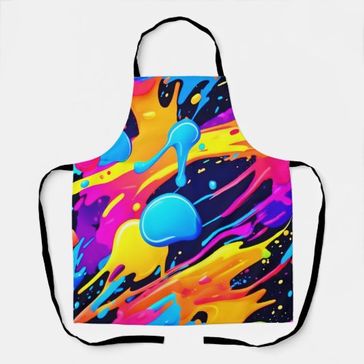 Tablier Art de peinture éclaboussée au néon (Recto)
