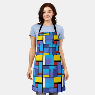 Tablier Art de style Mondrian, couleurs de vague de Mondri