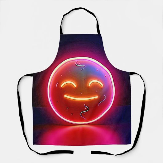 Tablier Art de visage heureux Neon Glow (Recto)