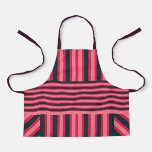 Tablier Art Déco Charcoal Pink Abstrait Elegant Motif