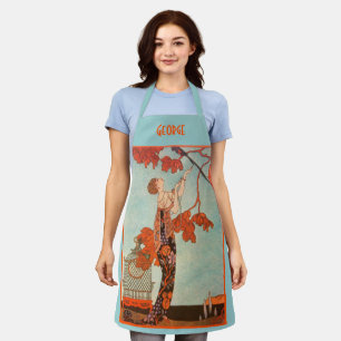 Tablier Art Déco vintage, Oiseau Volage de George Barbier