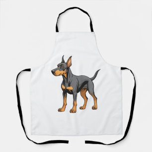 Tablier Art Doberman d'oreille naturelle Imprimer T-shirt