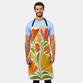 Tablier Art Fleur sauvage peint à la main (Porté)