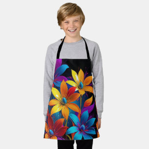 Tablier Art floral coloré abstrait vibrant-32908