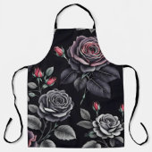 Tablier Art floral Rose noir (Recto)