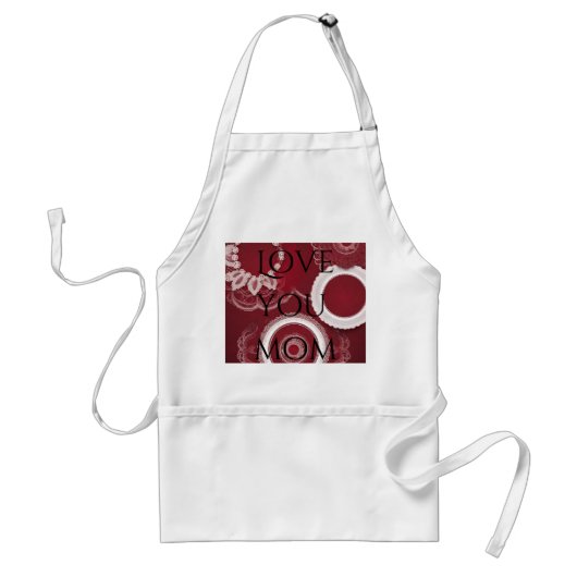 Tablier Art floral rouge foncé Ai (Devant)