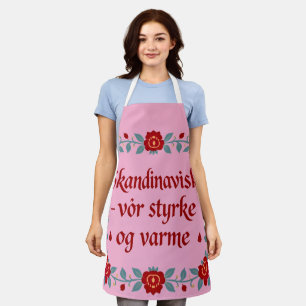 Tablier Art floral traditionnel norvégien de cuisine