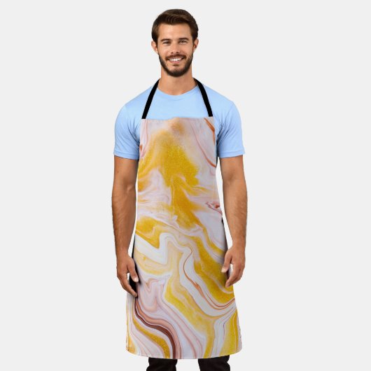Tablier Art fluide : texture abstraite irisée. (Porté)