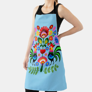 Tablier Art folklorique polonais - motif de broderie flora