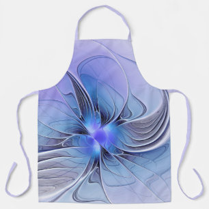 Tablier Art fractal moderne abstrait bleu lavande