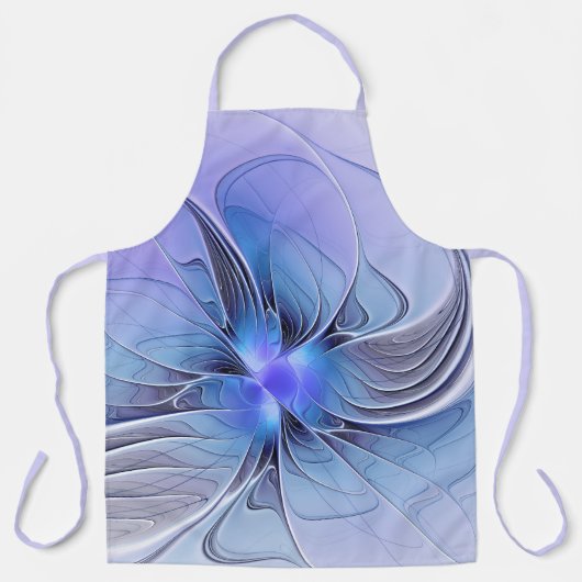 Tablier Art fractal moderne abstrait bleu lavande (Recto)