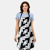 Tablier Art géométrique noir et blanc (Porté)