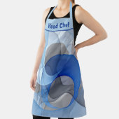 Tablier Art graphique fractal abstrait bleu gris moderne (Insitu)