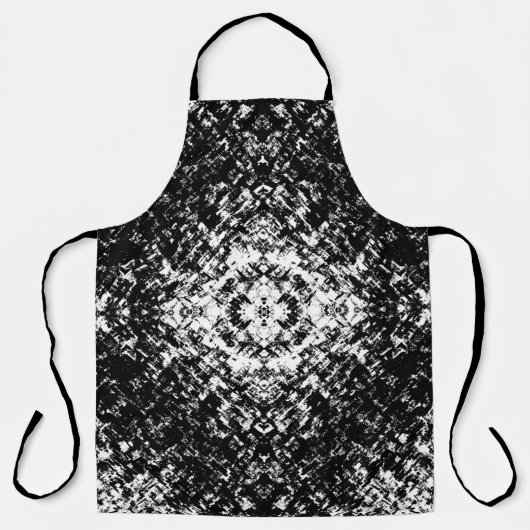 Tablier Art Moderne Abstrait Hypnotique Noir Et Blanc (Recto)
